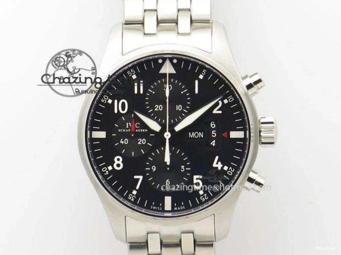 MIROTIME 0328 SmartChoice Mark XVIII IW327006 Titanium M+F 1:1 Best Edition Black Dial on Brown Leather Strap A 7145